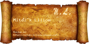 Miták Liliom névjegykártya